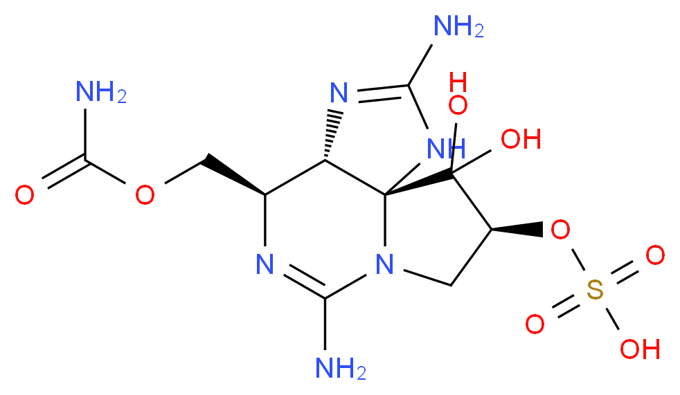 [(4R,9S,10aS,10bS)-2,6-diamino-4-[(carbamoyloxy)methyl]-10,10-dihydroxy-1H,4H,8H,9H,10H,10bH-pyrrolo[1,2-c]purin-9-yl]oxidanesulfonic acid_分子结构_CAS_60537-65-7