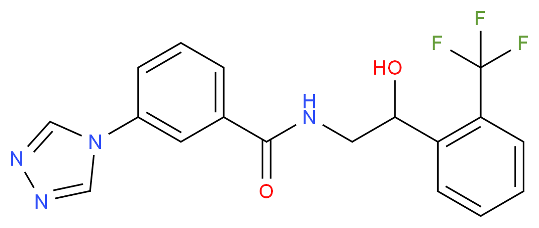 N-{2-hydroxy-2-[2-(trifluoromethyl)phenyl]ethyl}-3-(4H-1,2,4-triazol-4-yl)benzamide_分子结构_CAS_)