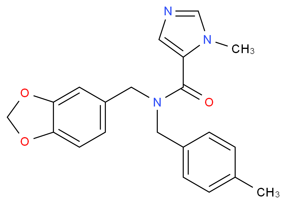 N-(1,3-benzodioxol-5-ylmethyl)-1-methyl-N-(4-methylbenzyl)-1H-imidazole-5-carboxamide_分子结构_CAS_)