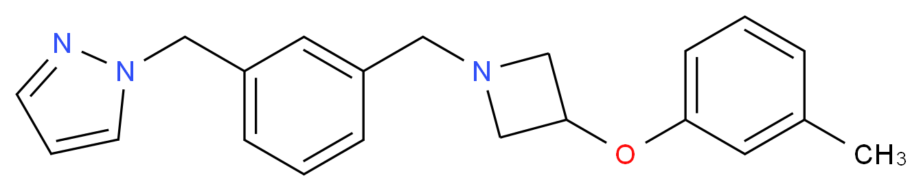 1-(3-{[3-(3-methylphenoxy)-1-azetidinyl]methyl}benzyl)-1H-pyrazole_分子结构_CAS_)