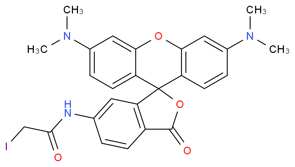 6-Iodoacetamidotetramethyl Rhodamine, 90%_分子结构_CAS_159435-00-4)