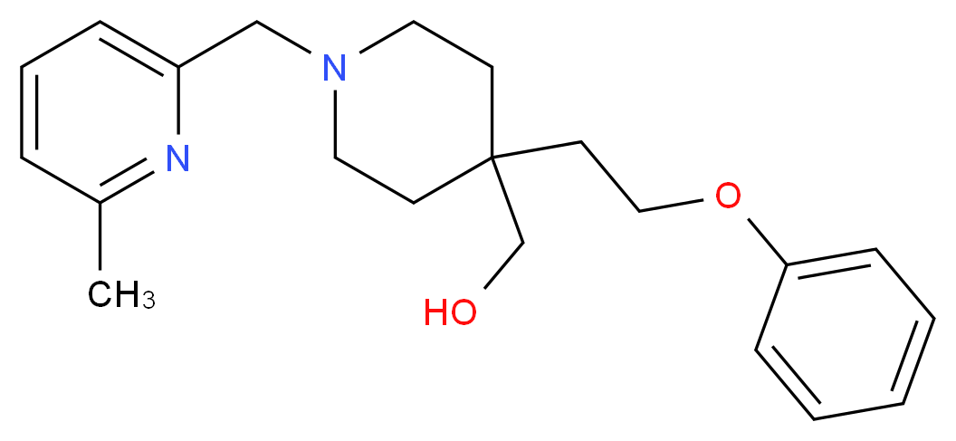 [1-[(6-methyl-2-pyridinyl)methyl]-4-(2-phenoxyethyl)-4-piperidinyl]methanol_分子结构_CAS_)