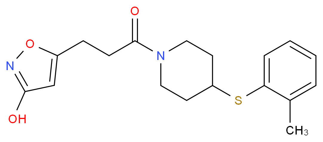 5-(3-{4-[(2-methylphenyl)thio]-1-piperidinyl}-3-oxopropyl)-3-isoxazolol_分子结构_CAS_)