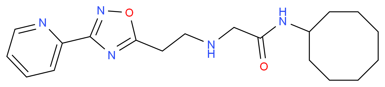 N-cyclooctyl-2-{[2-(3-pyridin-2-yl-1,2,4-oxadiazol-5-yl)ethyl]amino}acetamide_分子结构_CAS_)
