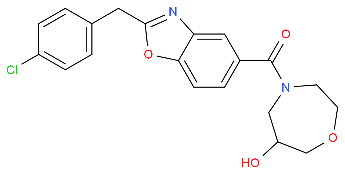 4-{[2-(4-chlorobenzyl)-1,3-benzoxazol-5-yl]carbonyl}-1,4-oxazepan-6-ol_分子结构_CAS_)