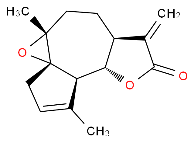 (1S,3R,6S,10S,11R)-3,12-dimethyl-7-methylidene-2,9-dioxatetracyclo[9.3.0.0<sup>1</sup>,<sup>3</sup>.0<sup>6</sup>,<sup>1</sup><sup>0</sup>]tetradec-12-en-8-one_分子结构_CAS_84692-91-1