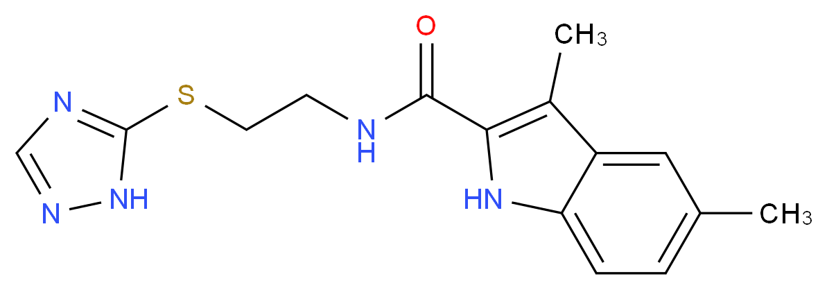 3,5-dimethyl-N-[2-(1H-1,2,4-triazol-5-ylthio)ethyl]-1H-indole-2-carboxamide_分子结构_CAS_)