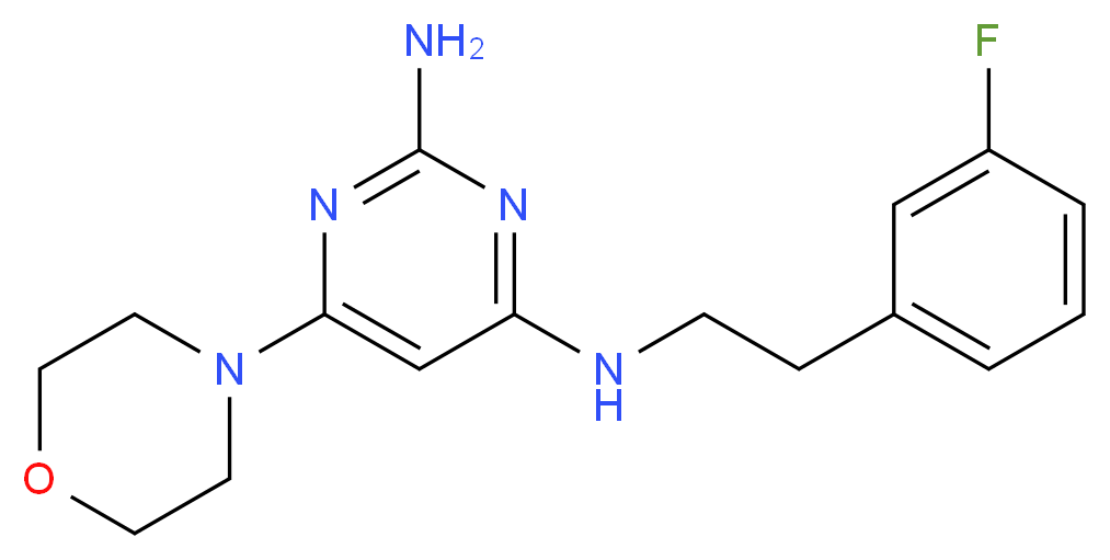 N~4~-[2-(3-fluorophenyl)ethyl]-6-morpholin-4-ylpyrimidine-2,4-diamine_分子结构_CAS_)