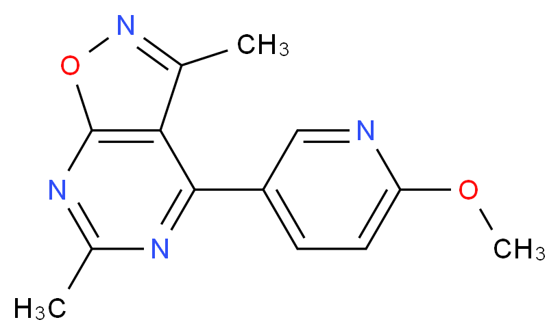 4-(6-methoxypyridin-3-yl)-3,6-dimethylisoxazolo[5,4-d]pyrimidine_分子结构_CAS_)