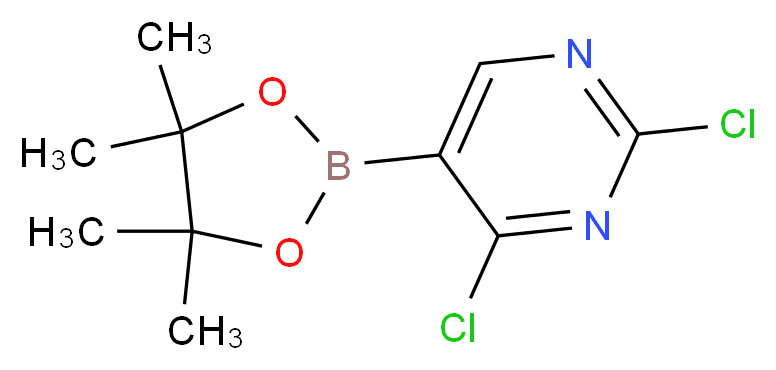 2,4-DICHLOROPYRIMIDINE-5-BORONIC ACID PINACOL ESTER_分子结构_CAS_1073354-24-1)