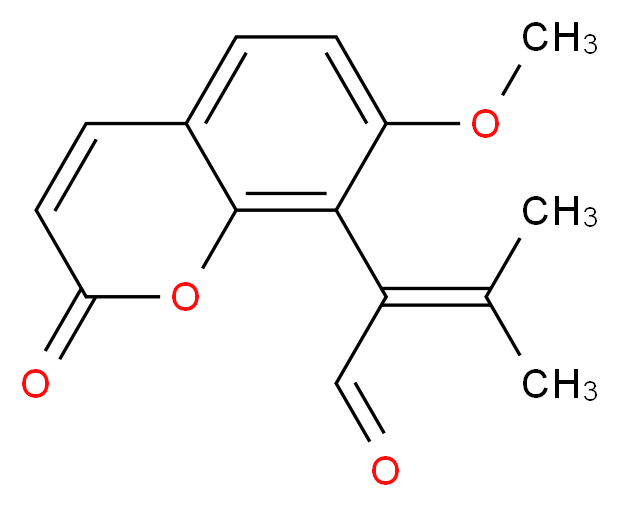 2-(7-methoxy-2-oxo-2H-chromen-8-yl)-3-methylbut-2-enal_分子结构_CAS_53011-72-6