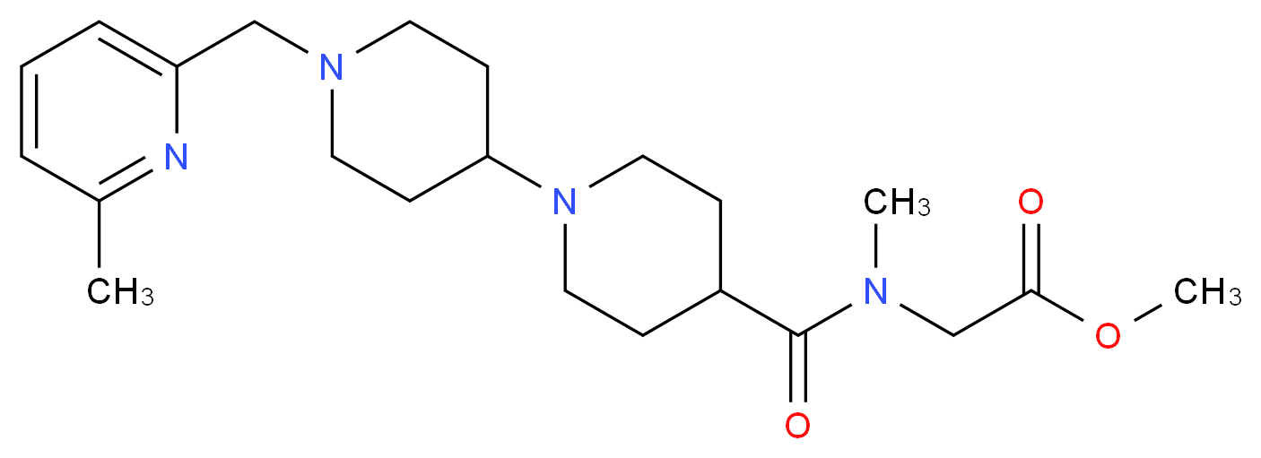 methyl N-methyl-N-({1'-[(6-methyl-2-pyridinyl)methyl]-1,4'-bipiperidin-4-yl}carbonyl)glycinate_分子结构_CAS_)