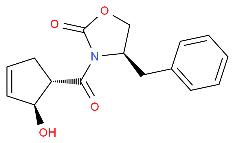 (4R)-4-benzyl-3-[(1S,2S)-2-hydroxycyclopent-3-ene-1-carbonyl]-1,3-oxazolidin-2-one_分子结构_CAS_324741-99-3