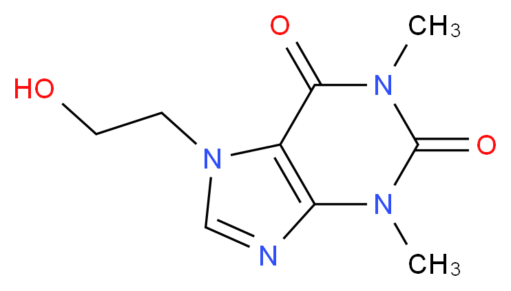 7-(&beta;-HYDROXYETHYL)-THEOPHYLLINE_分子结构_CAS_519-37-9)