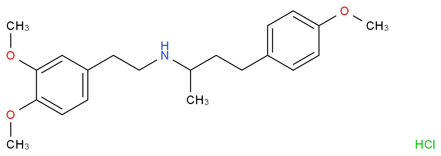 [2-(3,4-dimethoxyphenyl)ethyl][4-(4-methoxyphenyl)butan-2-yl]amine hydrochloride_分子结构_CAS_51062-14-7