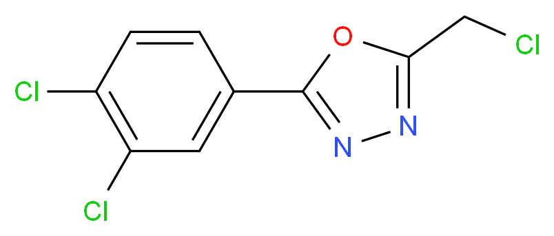 2-(chloromethyl)-5-(3,4-dichlorophenyl)-1,3,4-oxadiazole_分子结构_CAS_33575-81-4