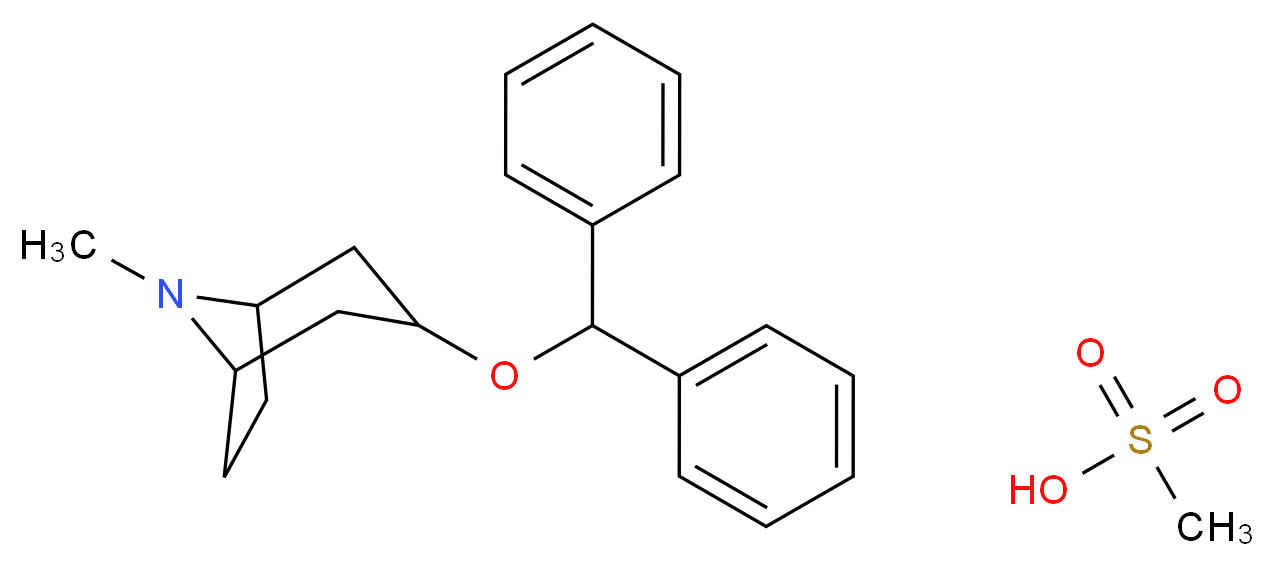 3-(diphenylmethoxy)-8-methyl-8-azabicyclo[3.2.1]octane; methanesulfonic acid_分子结构_CAS_)