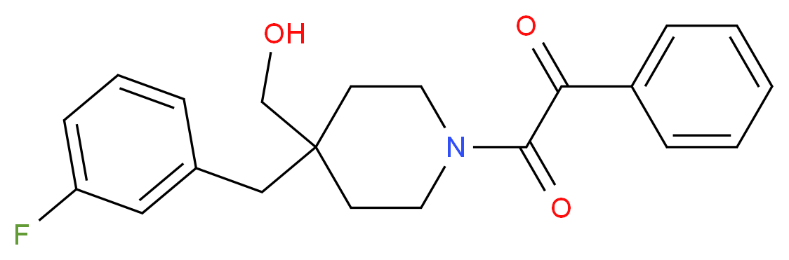 2-[4-(3-fluorobenzyl)-4-(hydroxymethyl)-1-piperidinyl]-2-oxo-1-phenylethanone_分子结构_CAS_)