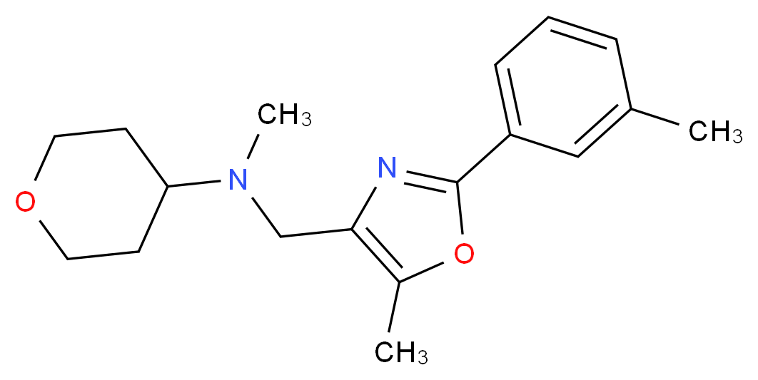 N-methyl-N-{[5-methyl-2-(3-methylphenyl)-1,3-oxazol-4-yl]methyl}tetrahydro-2H-pyran-4-amine_分子结构_CAS_)