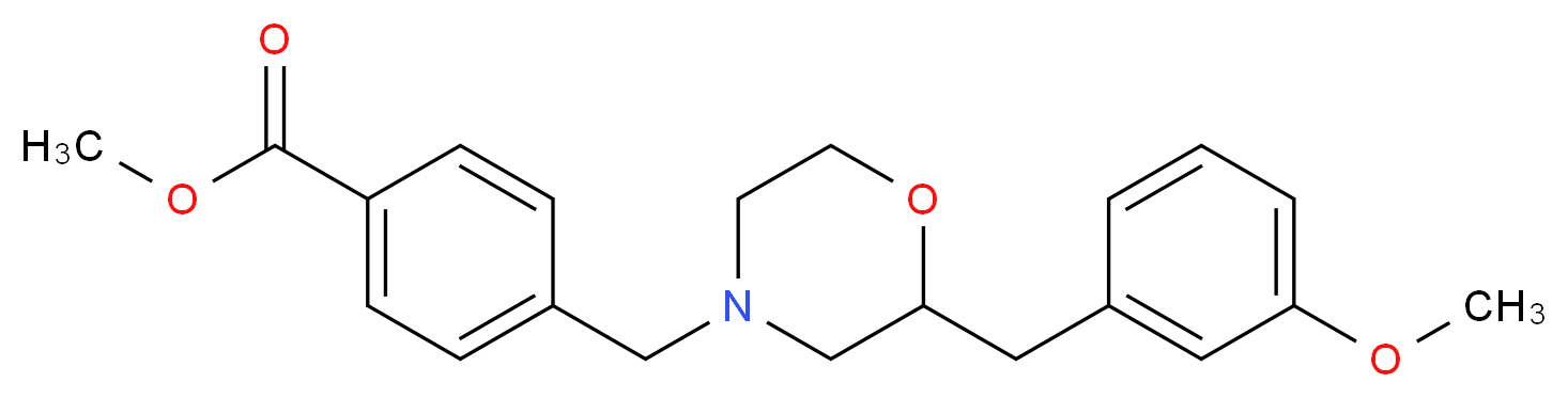 methyl 4-{[2-(3-methoxybenzyl)-4-morpholinyl]methyl}benzoate_分子结构_CAS_)