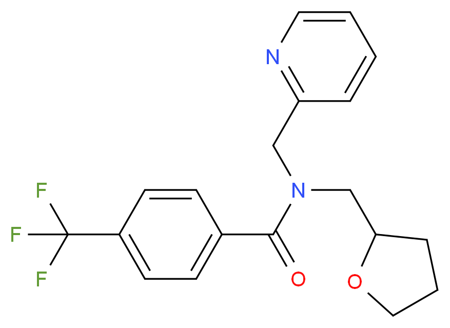 N-(pyridin-2-ylmethyl)-N-(tetrahydrofuran-2-ylmethyl)-4-(trifluoromethyl)benzamide_分子结构_CAS_)