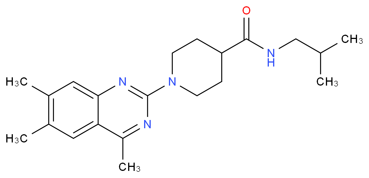 N-isobutyl-1-(4,6,7-trimethyl-2-quinazolinyl)-4-piperidinecarboxamide_分子结构_CAS_)