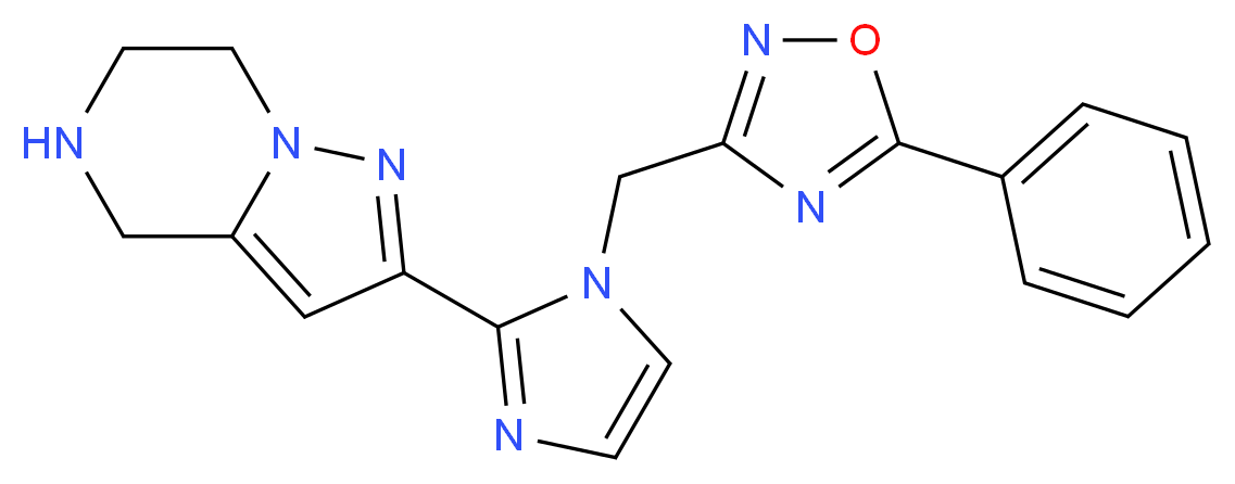 2-{1-[(5-phenyl-1,2,4-oxadiazol-3-yl)methyl]-1H-imidazol-2-yl}-4,5,6,7-tetrahydropyrazolo[1,5-a]pyrazine_分子结构_CAS_)