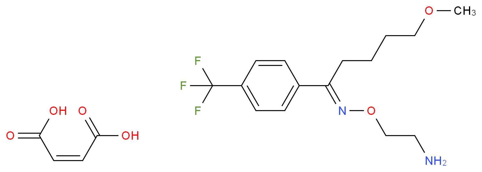 (2Z)-but-2-enedioic acid; (E)-(2-aminoethoxy)({5-methoxy-1-[4-(trifluoromethyl)phenyl]pentylidene})amine_分子结构_CAS_61718-82-9