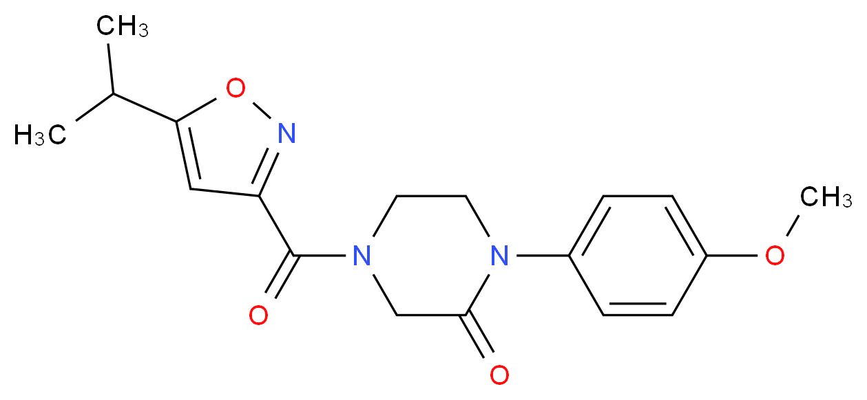 4-[(5-isopropyl-3-isoxazolyl)carbonyl]-1-(4-methoxyphenyl)-2-piperazinone_分子结构_CAS_)