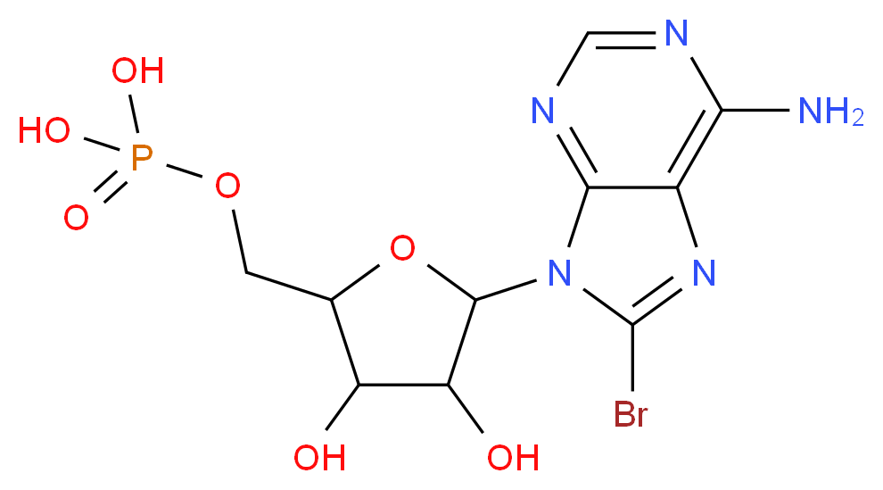 {[5-(6-amino-8-bromo-9H-purin-9-yl)-3,4-dihydroxyoxolan-2-yl]methoxy}phosphonic acid_分子结构_CAS_23567-96-6