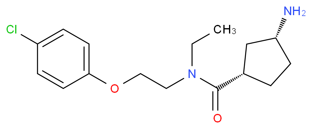 (1S*,3R*)-3-amino-N-[2-(4-chlorophenoxy)ethyl]-N-ethylcyclopentanecarboxamide_分子结构_CAS_)