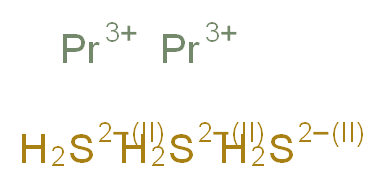 dipraseodymium(3+) ion trisulfanediuide_分子结构_CAS_12038-13-0