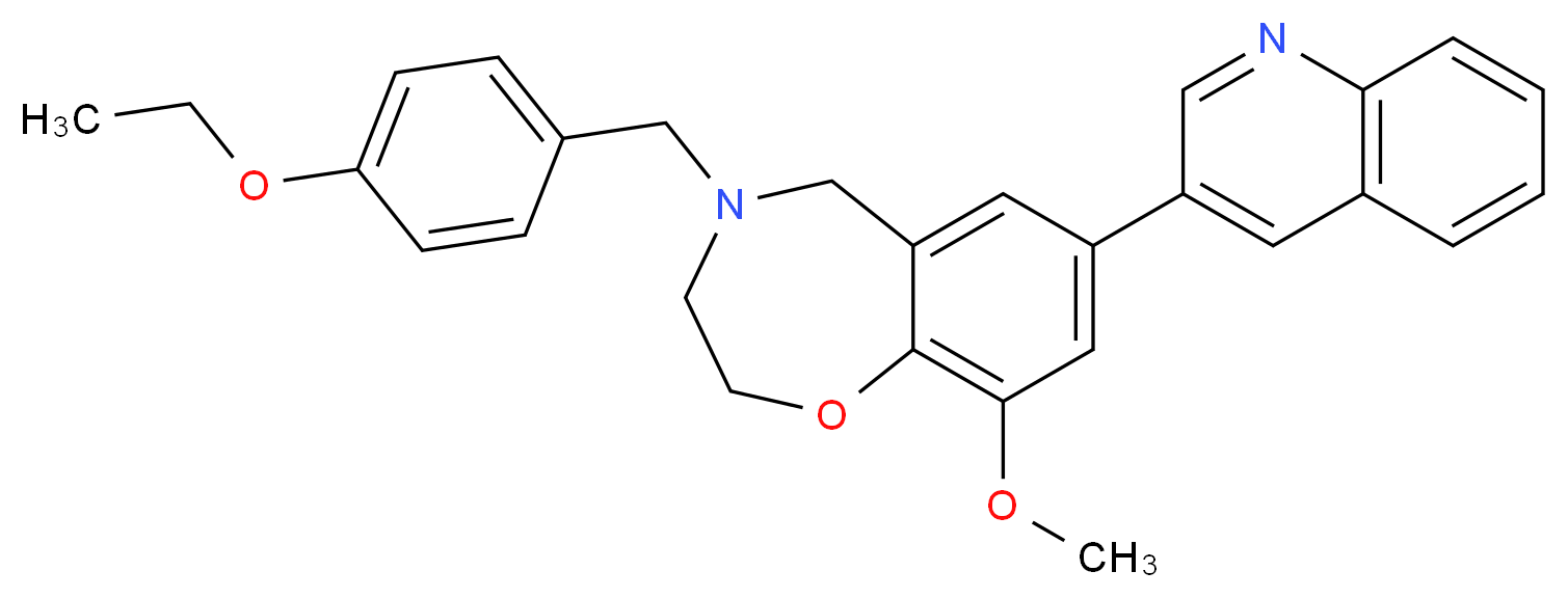 4-(4-ethoxybenzyl)-9-methoxy-7-(3-quinolinyl)-2,3,4,5-tetrahydro-1,4-benzoxazepine_分子结构_CAS_)