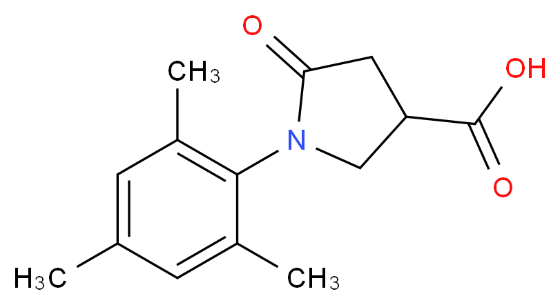 5-oxo-1-(2,4,6-trimethylphenyl)pyrrolidine-3-carboxylic acid_分子结构_CAS_63675-25-2