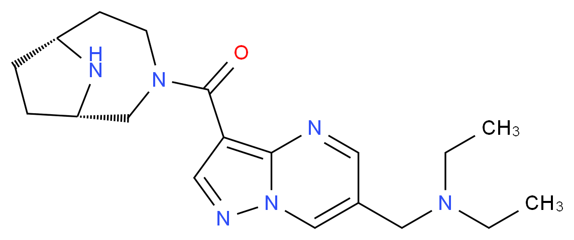 ({3-[(1S*,6R*)-3,9-diazabicyclo[4.2.1]non-3-ylcarbonyl]pyrazolo[1,5-a]pyrimidin-6-yl}methyl)diethylamine_分子结构_CAS_)
