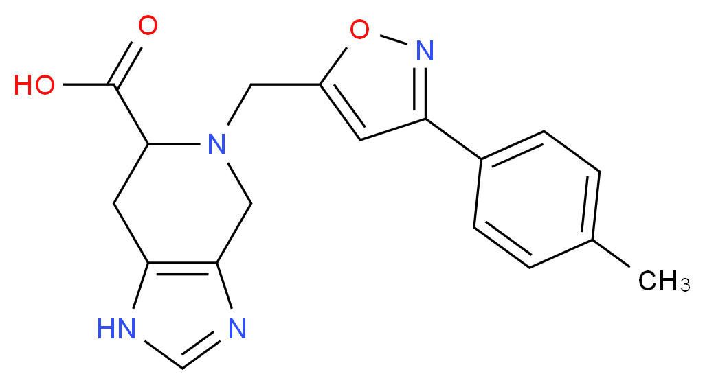 5-{[3-(4-methylphenyl)isoxazol-5-yl]methyl}-4,5,6,7-tetrahydro-1H-imidazo[4,5-c]pyridine-6-carboxylic acid_分子结构_CAS_)
