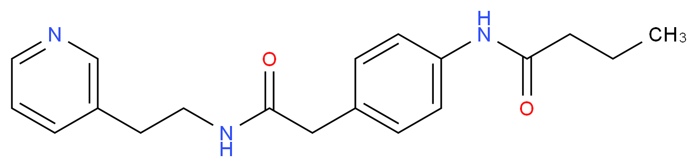 N-(4-{2-oxo-2-[(2-pyridin-3-ylethyl)amino]ethyl}phenyl)butanamide_分子结构_CAS_)