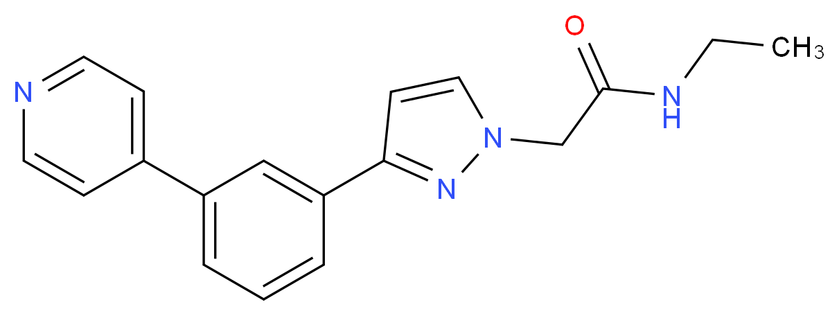 N-ethyl-2-{3-[3-(4-pyridinyl)phenyl]-1H-pyrazol-1-yl}acetamide_分子结构_CAS_)
