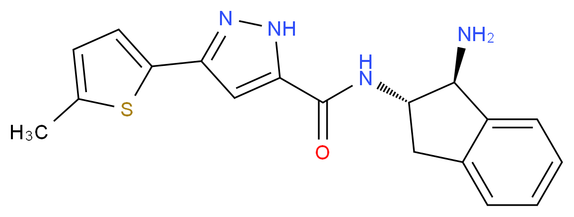 N-[(1S,2S)-1-amino-2,3-dihydro-1H-inden-2-yl]-3-(5-methyl-2-thienyl)-1H-pyrazole-5-carboxamide_分子结构_CAS_)