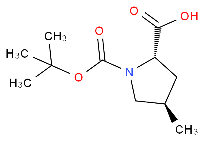 (2S,4R)-1-[(tert-Butoxy)carbonyl]-4-methylpyrrolidine-2-carboxylic acid_分子结构_CAS_364750-80-1)