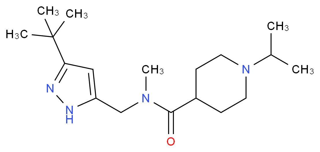 N-[(3-tert-butyl-1H-pyrazol-5-yl)methyl]-1-isopropyl-N-methylpiperidine-4-carboxamide_分子结构_CAS_)