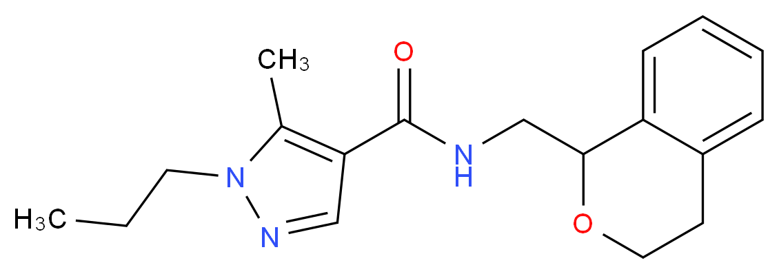 N-(3,4-dihydro-1H-isochromen-1-ylmethyl)-5-methyl-1-propyl-1H-pyrazole-4-carboxamide_分子结构_CAS_)