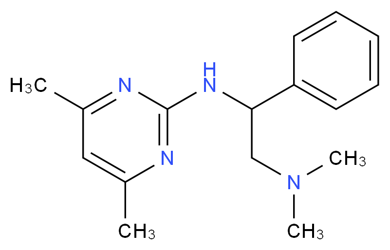N~1~-(4,6-dimethylpyrimidin-2-yl)-N~2~,N~2~-dimethyl-1-phenylethane-1,2-diamine_分子结构_CAS_)