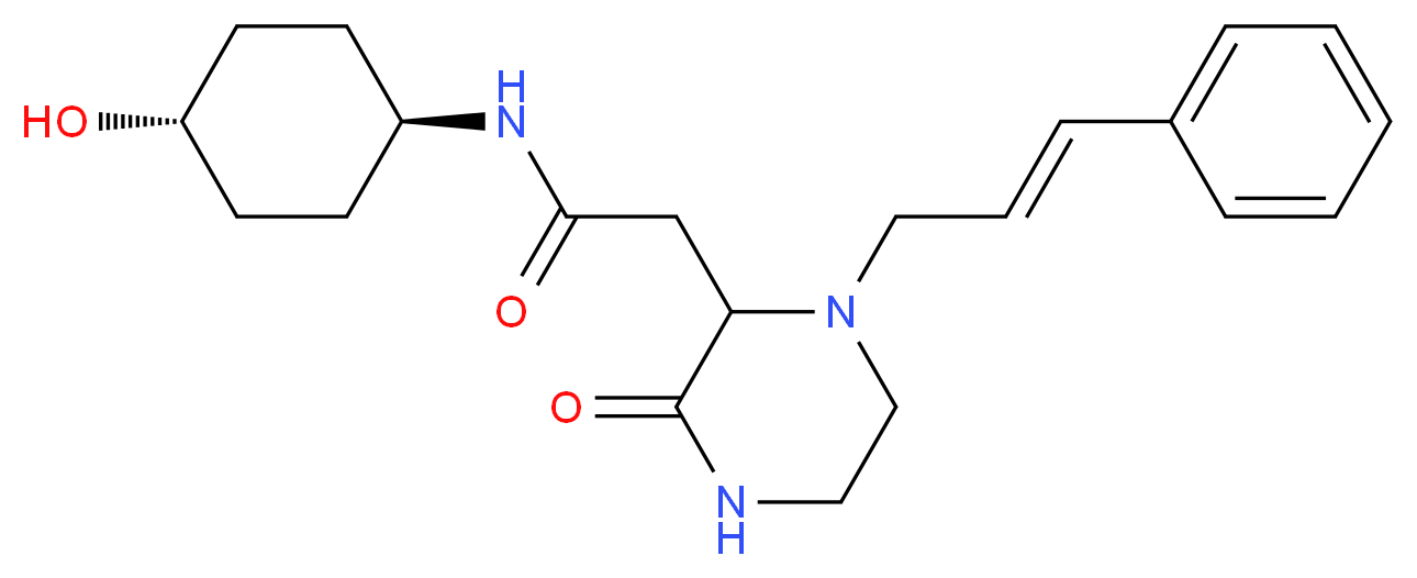 N-(trans-4-hydroxycyclohexyl)-2-{3-oxo-1-[(2E)-3-phenyl-2-propen-1-yl]-2-piperazinyl}acetamide_分子结构_CAS_)