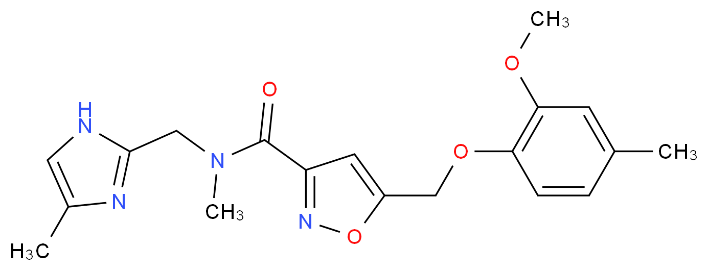 5-[(2-methoxy-4-methylphenoxy)methyl]-N-methyl-N-[(4-methyl-1H-imidazol-2-yl)methyl]isoxazole-3-carboxamide_分子结构_CAS_)