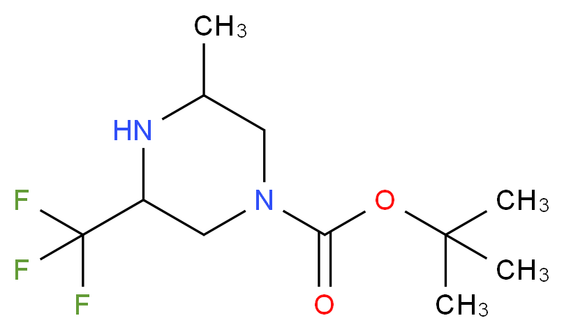 tert-butyl 3-methyl-5-(trifluoromethyl)piperazine-1-carboxylate_分子结构_CAS_1196146-28-7