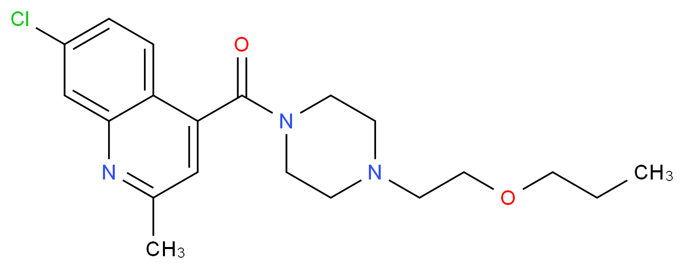 7-chloro-2-methyl-4-{[4-(2-propoxyethyl)piperazin-1-yl]carbonyl}quinoline_分子结构_CAS_)