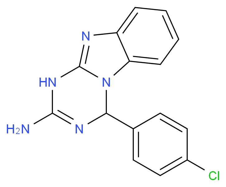 4-(4-Chlorophenyl)-1,4-dihydro[1,3,5]triazino-[1,2-a]benzimidazol-2-amine_分子结构_CAS_306288-55-1)