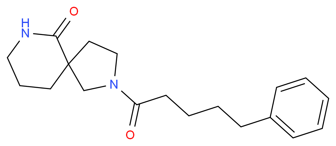2-(5-phenylpentanoyl)-2,7-diazaspiro[4.5]decan-6-one_分子结构_CAS_)