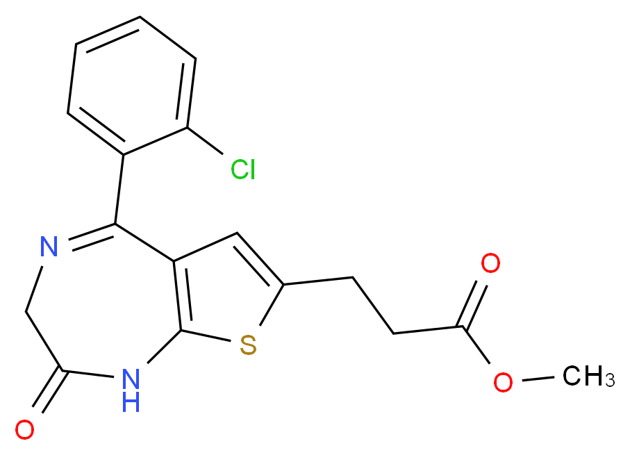 7-(2-Carbomethoxyethyl)-5-(2-chlorophenyl)-thieno-1,4-diazepin-2-one_分子结构_CAS_100827-80-3)